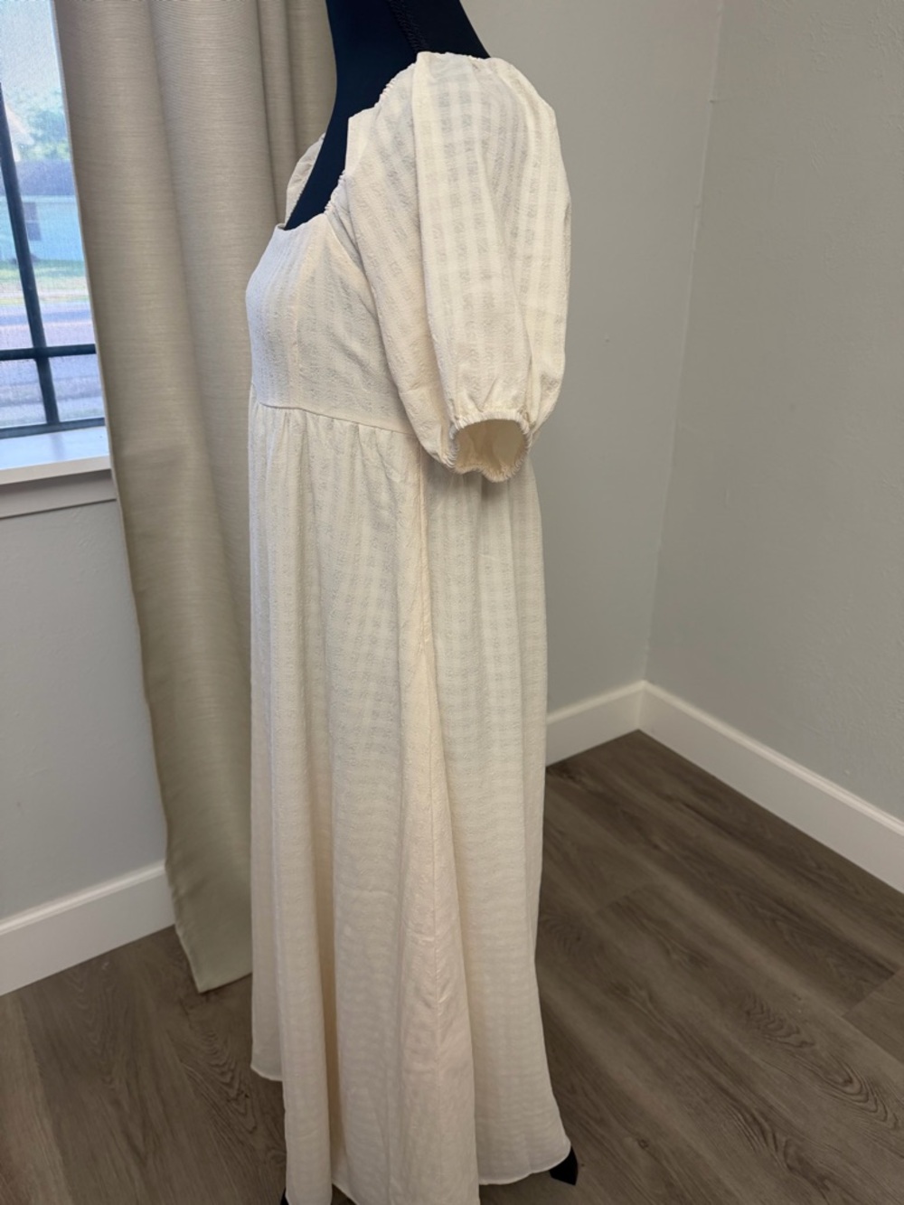 All Row Ivory Square-Neck Puff Sleeve Maxi Dress - Picture 4 of 9